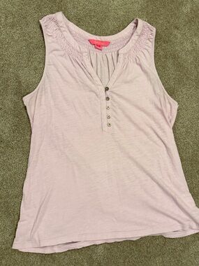 Lilly Pulitzer Lavender Sleeveless Smocked Neck Tank Top Size M